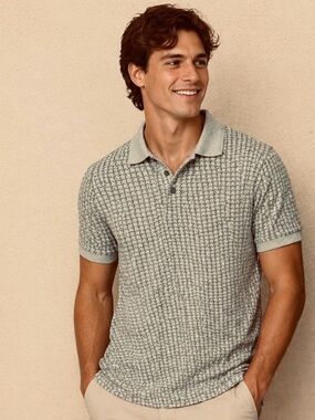 Stylo Calhub Pale Green Print Golf Shirt NWT
